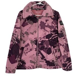 Calvin Klein Camo Jacket Womens Size Small Sherpa Pink Performance Full Zip